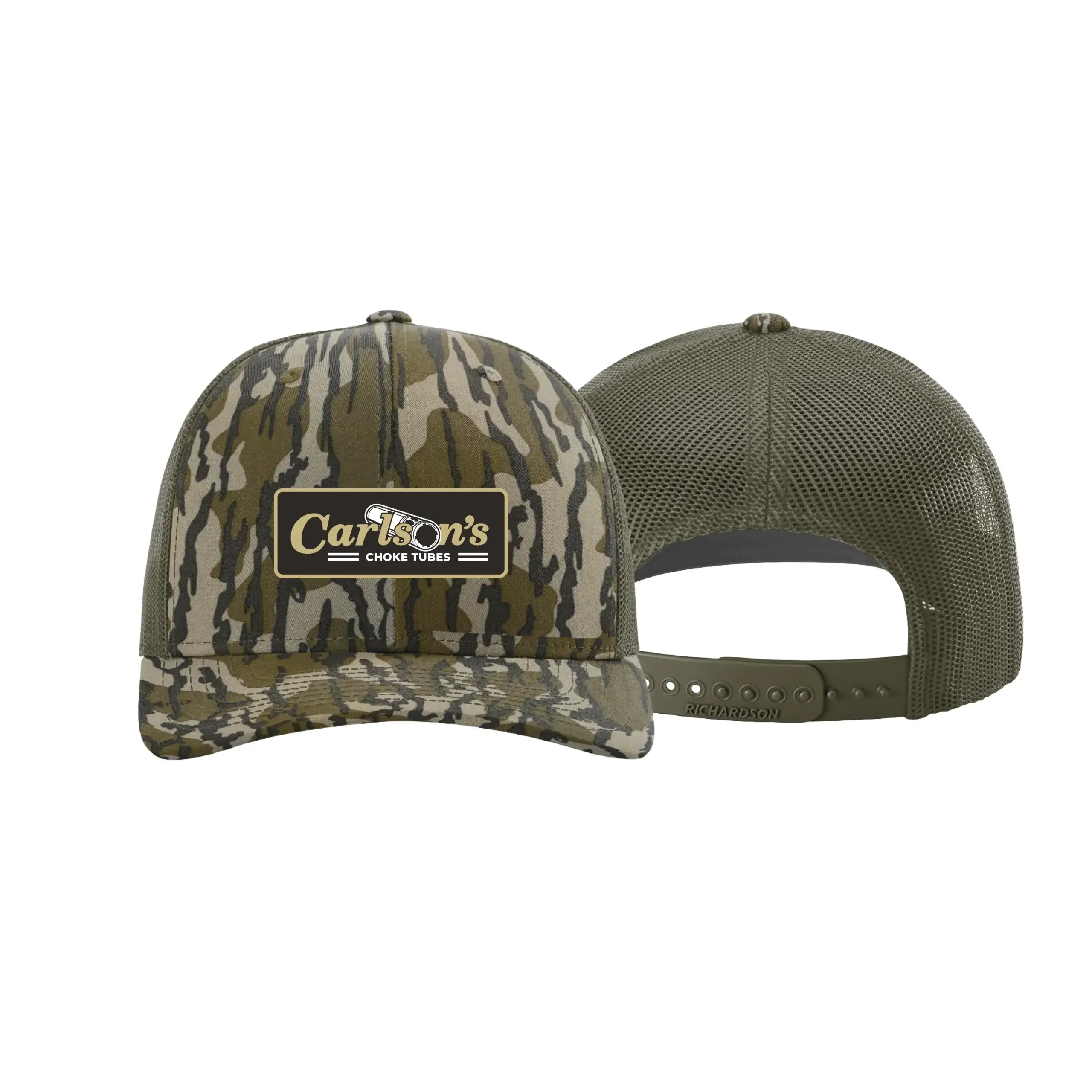 Snapback Mossy Oak Camo Hat w Color patch