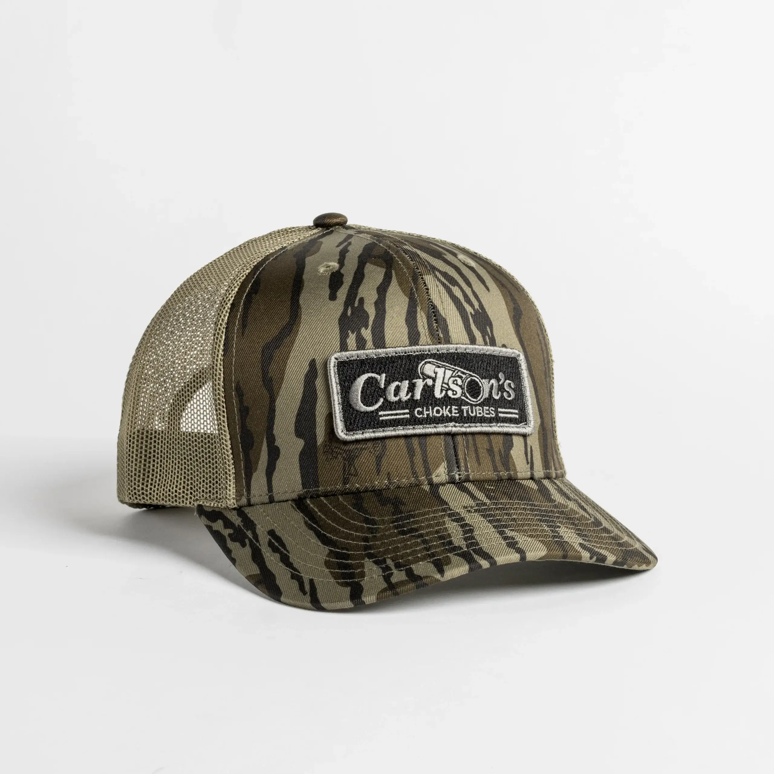 Snapback Mossy Oak Camo Hat w Gray patch